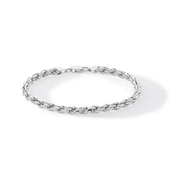 5.6mm Diamond-Cut Rope Chain Bracelet in Solid Sterling Silver - 9.0&quot;