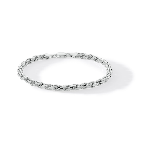 5.6mm Diamond-Cut Rope Chain Bracelet in Solid Sterling Silver - 9.0"