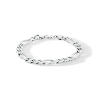 8.9mm Diamond-Cut Figaro Chain Bracelet in Solid Sterling Silver - 9.0"