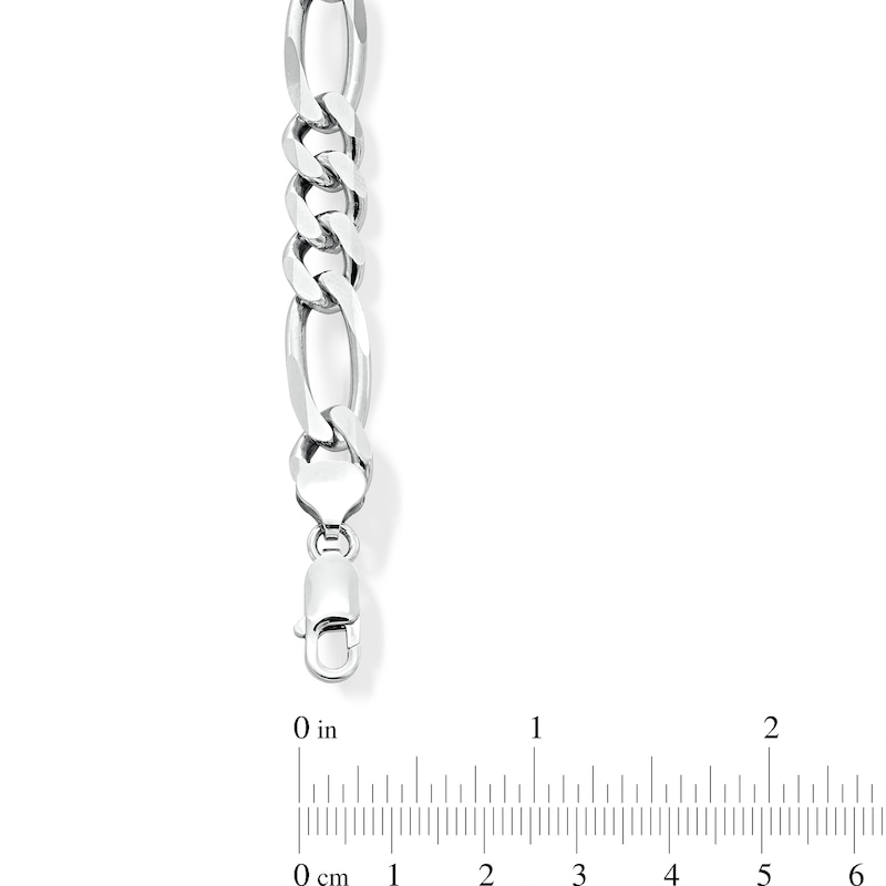 8.9mm Diamond-Cut Figaro Chain Bracelet in Solid Sterling Silver - 9.0"