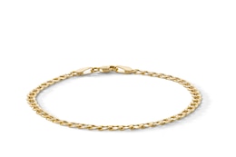 3.6mm Curb Chain Bracelet in Hollow 10K Gold - 7.25&quot;