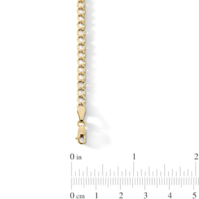 3.6mm Curb Chain Bracelet in Hollow 10K Gold - 7.25"