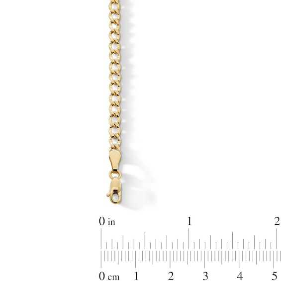 3.6mm Curb Chain Bracelet in Hollow 10K Gold - 7.25"