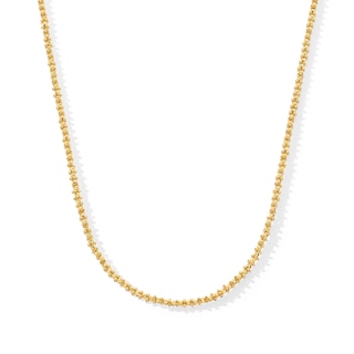 Diamond-Cut Bead Chain Necklace in Hollow 18K Gold