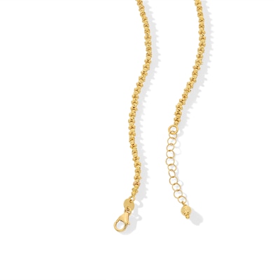 Diamond-Cut Bead Chain Necklace in Hollow 18K Gold