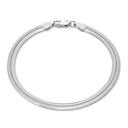 4.5mm Diamond-Cut Herringbone Chain Bracelet in Solid Sterling Silver - 7.5&quot;