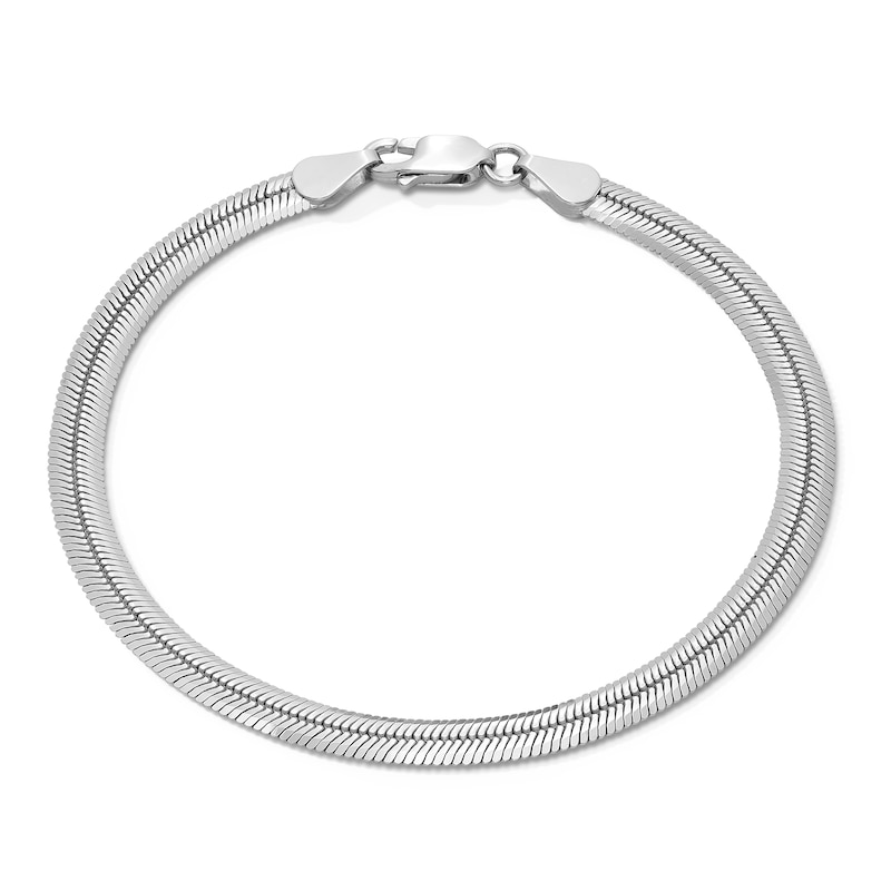 4.5mm Diamond-Cut Herringbone Chain Bracelet in Solid Sterling Silver - 7.5"