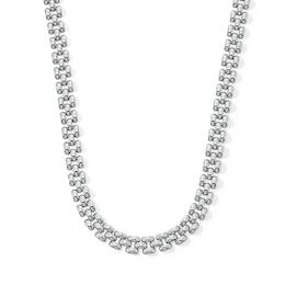 10.0mm Panther Triple Row Link Chain Necklace in Hollow Sterling Silver - 18&quot;