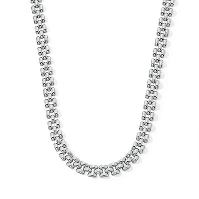 10.0mm Panther Triple Row Link Chain Necklace in Hollow Sterling Silver - 18"