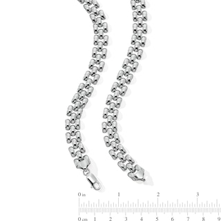 10.0mm Panther Triple Row Link Chain Necklace in Hollow Sterling Silver - 18"