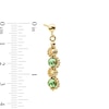 Green Enamel Alternating Bead Drop Earrings in Hollow 18K Gold