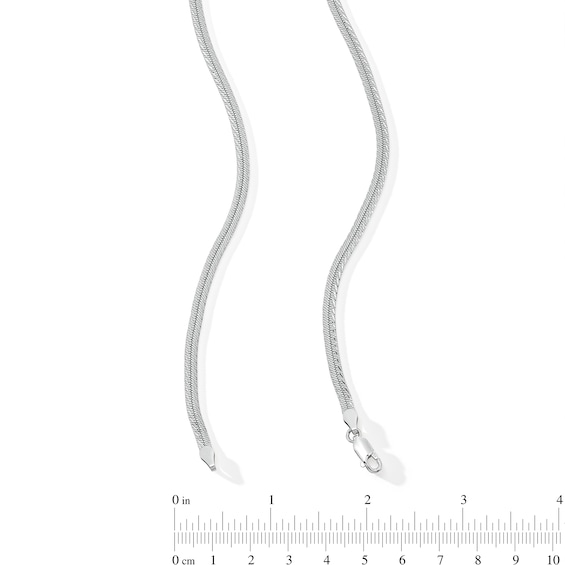 3.5mm Diamond-Cut Herringbone Chain Necklace in Solid Sterling Silver - 16"