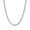 Thumbnail Image 1 of 4.0mm Diamond-Cut Oval Curb Chain Necklace in Solid Sterling Silver - 18&quot;