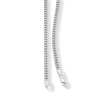 4.0mm Diamond-Cut Oval Curb Chain Necklace in Solid Sterling Silver - 18"