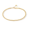 Diamond-Cut Bead Chain Bracelet in Hollow 18K Gold - 7.5”