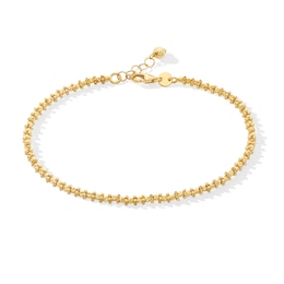 Diamond-Cut Bead Chain Bracelet in Hollow 18K Gold - 7.5”