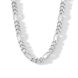 7.9mm Diamond-Cut Figaro Chain Necklace in Solid Sterling Silver - 22&quot;