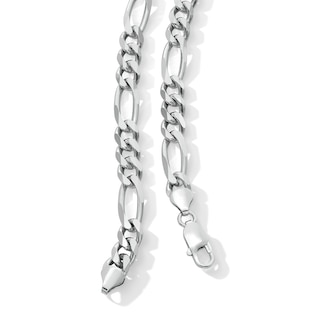 7.9mm Diamond-Cut Figaro Chain Necklace in Solid Sterling Silver - 22"