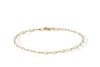 1.95mm Paper Clip Chain Bracelet in Solid 10K Gold - 7.25"