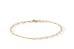 1.95mm Paper Clip Chain Bracelet in Solid 10K Gold - 7.25&quot;