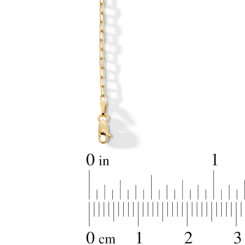 1.95mm Paper Clip Chain Bracelet in Solid 10K Gold - 7.25"