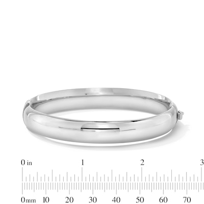 10.0mm Tube Hinged Bangle in Hollow Sterling Silver