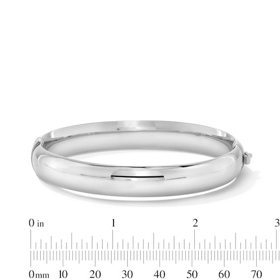 10.0mm Tube Hinged Bangle in Hollow Sterling Silver