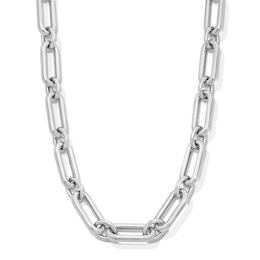 7.8mm Oval Link Necklace in Hollow Sterling Silver - 18&quot;