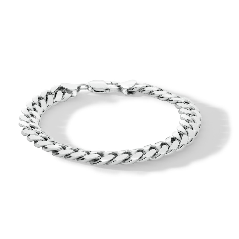 9.9mm Diamond-Cut Miami Cuban Curb Chain Bracelet in Solid Sterling Silver - 9.0"|Peoples Jewellers