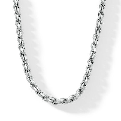 5.6mm Diamond-Cut Rope Chain Necklace in Solid Sterling Silver - 24"