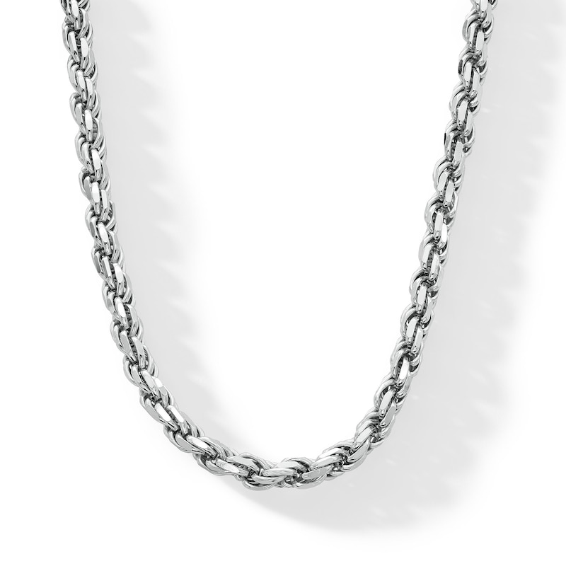 5.6mm Diamond-Cut Rope Chain Necklace in Solid Sterling Silver - 24"