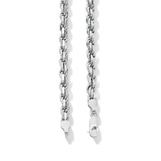 5.6mm Diamond-Cut Rope Chain Necklace in Solid Sterling Silver - 24"