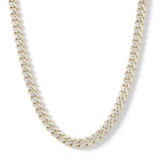 8.0mm Diamond-Cut Monaco Curb Chain Necklace in Hollow 10K Two-Tone Gold - 20"