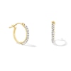 10.0mm Crystal Hoop Earrings in Hollow 10K Gold