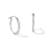 Thumbnail Image 1 of 10.0mm Crystal Hoop Earrings in Hollow 10K White Gold