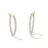 Crystal Double Row Inside-Out Hoop Earrings in 10K Gold