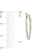 Crystal Double Row Inside-Out Hoop Earrings in 10K Gold