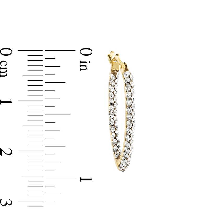 Crystal Double Row Inside-Out Hoop Earrings in 10K Gold