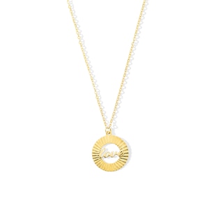 Diamond-Cut Love Open Disc Pendant in 10K Gold