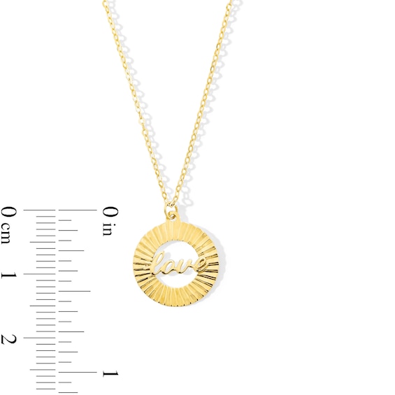 Diamond-Cut Love Open Disc Pendant in 10K Gold