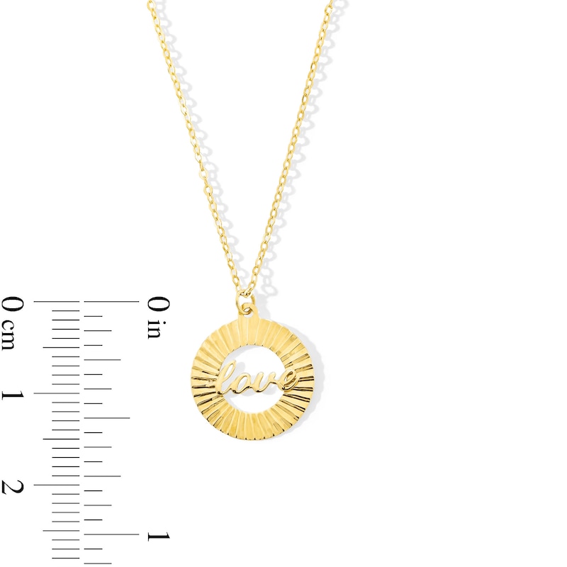 Diamond-Cut Love Open Disc Pendant in 10K Gold