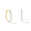 15.0mm Crystal Hoop Earrings in Hollow 10K Gold