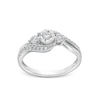 Thumbnail Image 0 of 0.25 CT. T.W. Diamond Past Present Future® Miracle Bypass Shank Engagement Ring in 10K White Gold