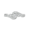 Thumbnail Image 3 of 0.25 CT. T.W. Diamond Past Present Future® Miracle Bypass Shank Engagement Ring in 10K White Gold