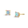 Thumbnail Image 1 of Child's 4.0mm Princess-Cut Iridescent Cubic Zirconia Solitaire Stud Earrings in Solid 14K Gold