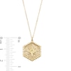 Thumbnail Image 2 of Diamond-Cut North Star Beaded Frame Hexagon Pendant in 10K Gold