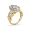 1.00 CT. T.W. Pear-Shaped Multi-Diamond Double Frame Multi-Row Twist Shank Engagement Ring in 10K Gold