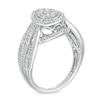 Thumbnail Image 2 of 0.50 CT. T.W. Pear-Shaped Multi-Diamond Frame Multi-Row Vintage-Style Engagement Ring in 10K White Gold