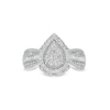 Thumbnail Image 3 of 0.50 CT. T.W. Pear-Shaped Multi-Diamond Frame Multi-Row Vintage-Style Engagement Ring in 10K White Gold