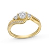 Thumbnail Image 0 of 0.25 CT. T.W. Diamond Past Present Future® Miracle Bypass Shank Engagement Ring in 10K Gold